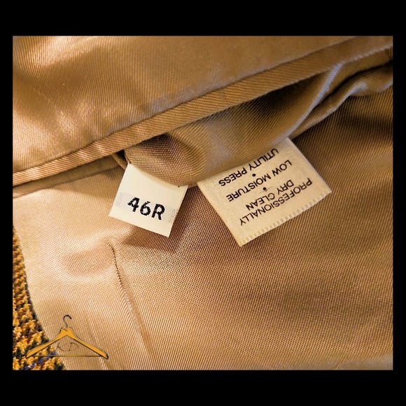 Hart Schaffner Marx Sports Coat - 46R, Tan, Glen Plaid, NWOT - Picture 11 of 13